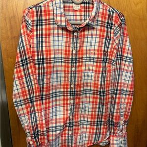 J. Crew Red and Blue Plaid Button Down Shirt